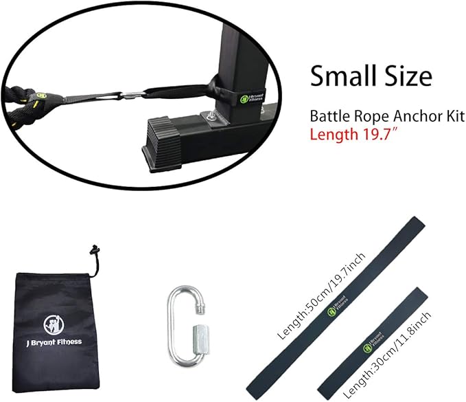 J Bryant Fitness Extra Length Outdoor Battle Rope 19" | 31" | 59" Length