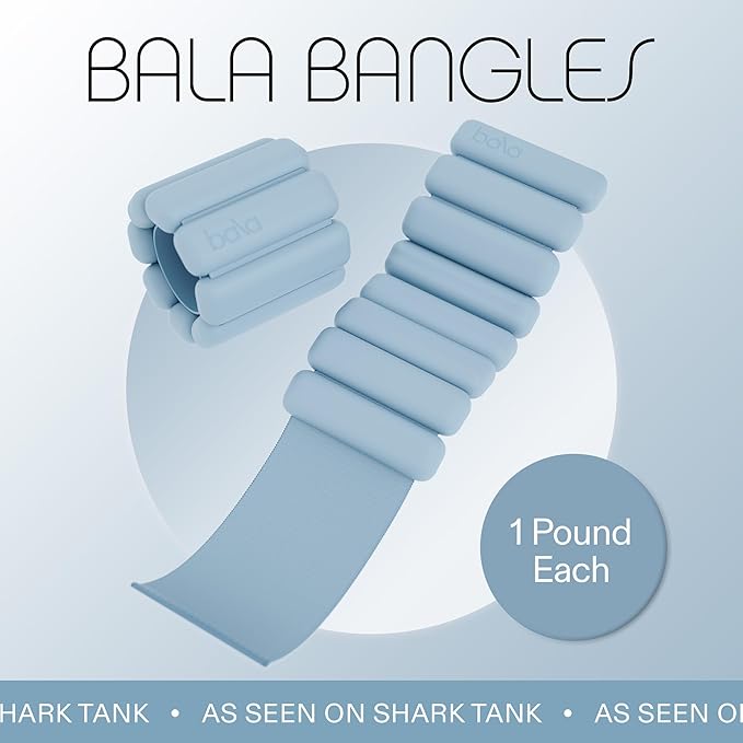 Bala Bangles Wrist & Ankle Weights for Women & Men - Adjustable Silicone Weighted Bracelet Set for Gym, Yoga, Pilates, Cardio & Strength Training - Wearable Arm & Leg Workout Weights