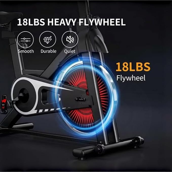 Exercise Bike Stationary Bikes for Home, Adjustable Resistance & Comfortable Seat Workout Bike, Quiet Indoor Cycling Bike with Digital Monitor, Phone Holder
