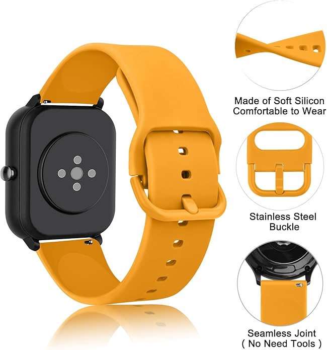 AK Band for Amazfit GTS 4 / GTS 4 Mini / GTS 3 / GTS 2 / GTS 2e / GTS 2 mini / GTS / GTR mini Bands, 20mm Soft Replacement Sport Strap for Amazfit Bip 3 / Bip 3 Pro / Bip U Pro / Bip / Bip Lite / Bip S / Bip S lite / Bip U Smart Watch Women Men