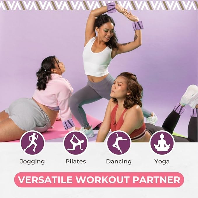 Swiss Activa+ 1lb wrist and ankle weights set of 2, leg weights for women, adjustable ankle weights, weighted wristbands, ankle weight, arm weights for women