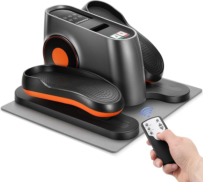 Under Desk Elliptical Machine Electric, Ellipse Leg Exerciser Equipment for Seniors at Home Fully Assembled, Portable & Quiet Pedal Exerciser with LCD Display Monitor