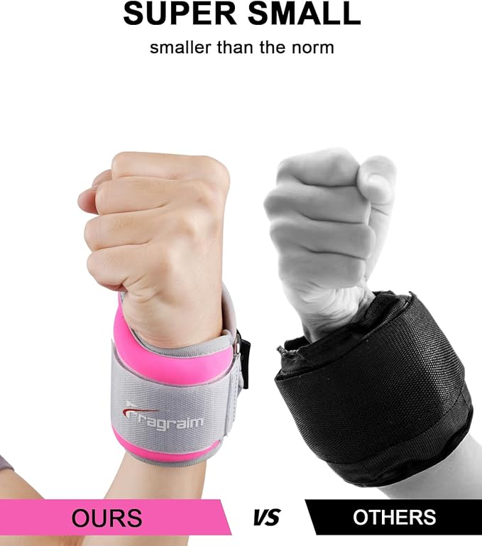 Fragraim Wrist Weights for Women Men with Thumb Loops Lock 1lb*2 1.5lbs*2 2lbs*2 2.5lbs*2 3lbs*2 Wrist and Ankle Weights Sets for Walking Running Strength Training Exercises, Physical Therapy