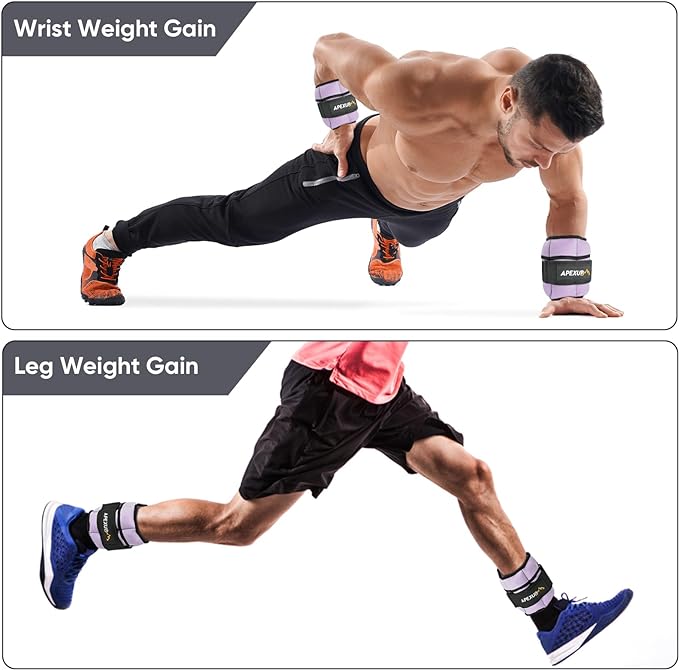 APEXUP 10lbs/Pair Adjustable Ankle Weights for Women and Men