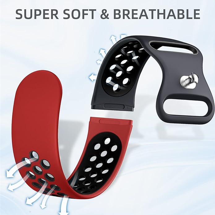 Maledan 4 Pack Sport Band Compatible With Fitbit Versa 3/4 and Sense/Sense 2 Smart Watch, Soft Wristband Replacement Accessories for Women and Men