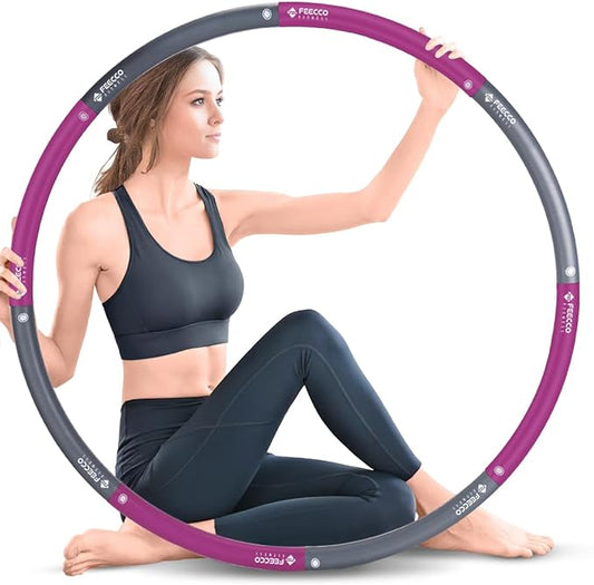 FEECCO Weighted Fitness Hoop 8 Detachable