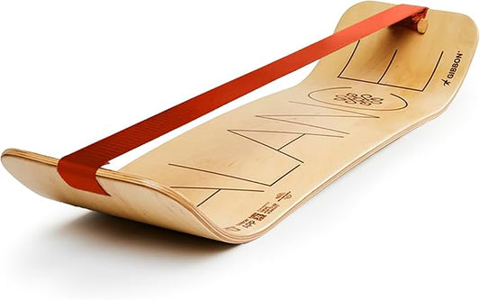 GIBBON GiBoard Balance Board for Adults & Kids - Slackline Workout Equipment Home Gym Training - Wooden Wobble Board Balance Trainer - Standing Desk Exercise - Yoga, Agility, Pilates, Core, Snowboard