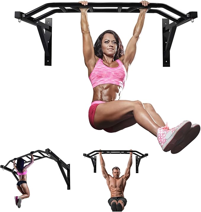 Wall Mounted Pull up Bar Multifunctional Chin up 440 Lbs…