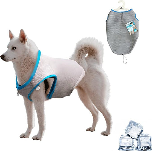 ALL FOR PAWS Cooling Vest Dog Cooling Shirts Breathable Instant Cooling Dogs Vest Lightweight for Summer Dog Clothes (L)
