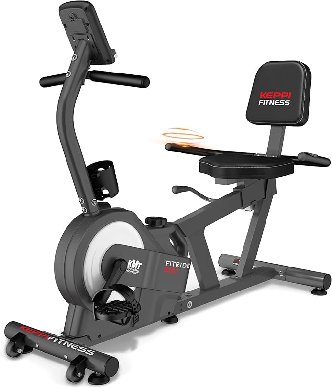 KeppiFitness Recumbent Exercise Bike, Recumbent Bike for Adults with Magnetic Resistance, Exercise Bike for Home 380LB Capacity, Cardio Stationary Bikes for Seniors with Pulse Sensor
