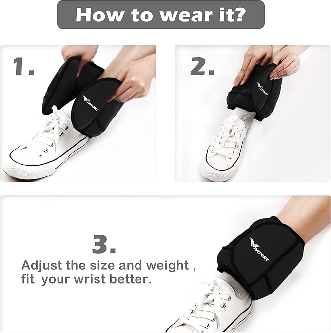 Vivitory Adjustable Ankle Weights for Women & Men 2 to 10 Lbs,