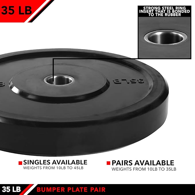 JFIT Olympic 2" Cast Iron Grip Plate OR 2" Rubber Bumper Plates for Barbell - Singles OR Pairs - 6 Weights Available (2.5lbs to 45lbs) Plates for Strength Training, Weightlifting, Bodybuilding