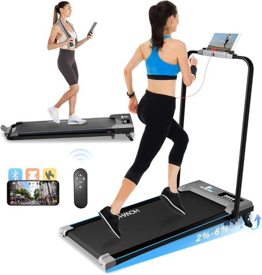Treadmill with Incline, Walking Pad Foldable Treadmills for Home with 2.5HP, Speed 6.2-7.6MPH Walking Pad with Handle Bar, Remote Control and LED Display