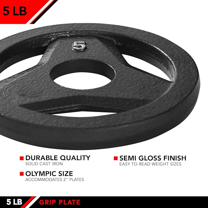 JFIT Olympic 2" Cast Iron Grip Plate OR 2" Rubber 6 Weights (2.5lbs to 45lbs) Plates