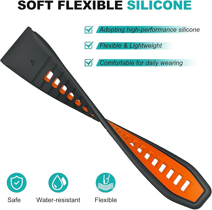 OVERSTEP Compatible with Fenix 7X Bands, 26mm Width Soft Silicone Replacement Strap for Fenix 7X Pro/Fenix 6X/ Fenix 5X/ Fenix 3 Smartwatch