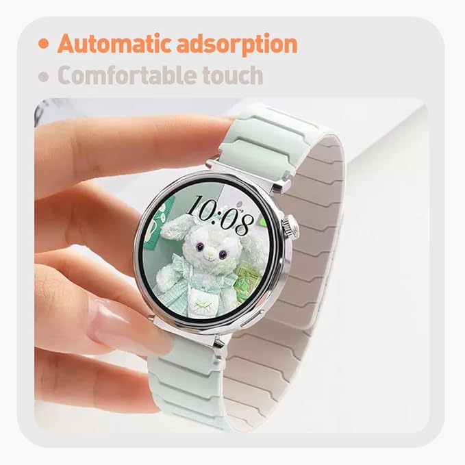 LYSANDRA Magnetic Watchband Compatible with Fitpolo AR-01, Silicone Sport Strong Magnet Strap for aeac AR-01 Smart Watch, for women