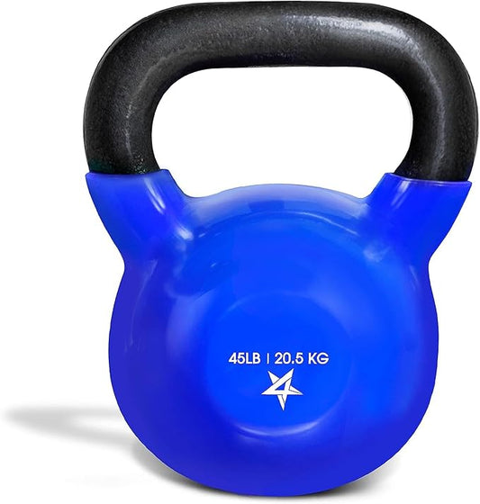 Yes4All 5-65lbs Kettlebells Vinyl Coated Cast Iron