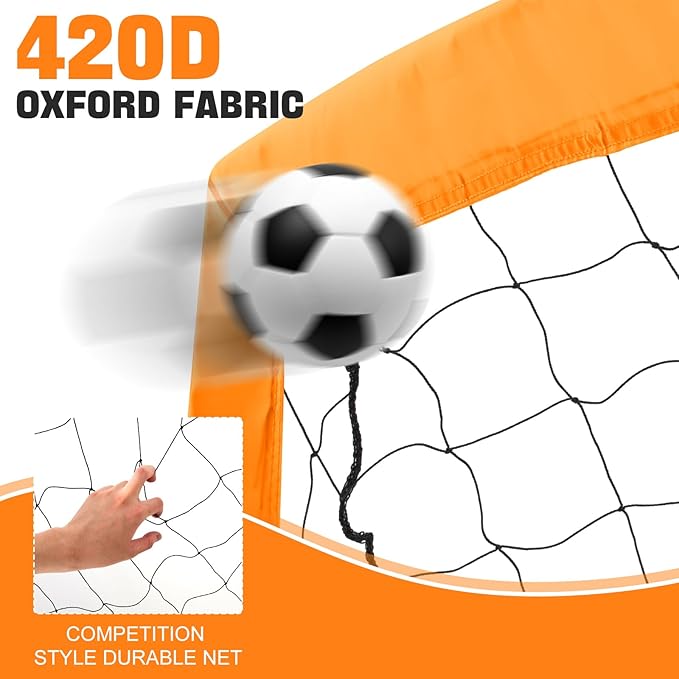 RUNBOW Portable Kids Soccer Goal for Backyard Set 2 Practice 6x4FT, 5x3FT, 5x3FT, 4x3FT 4x3FT Multiple