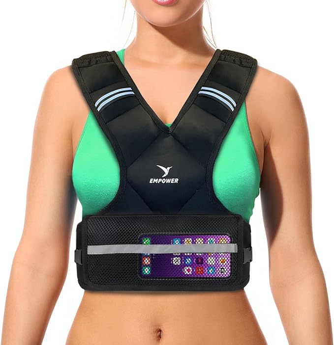 Empower Weighted Walking Vest for Women – Strengthen Muscles, Boost Bone Health, and Burn More Calories (fixed 8lbs, adjustable 4-10lbs or 10-16lbs)