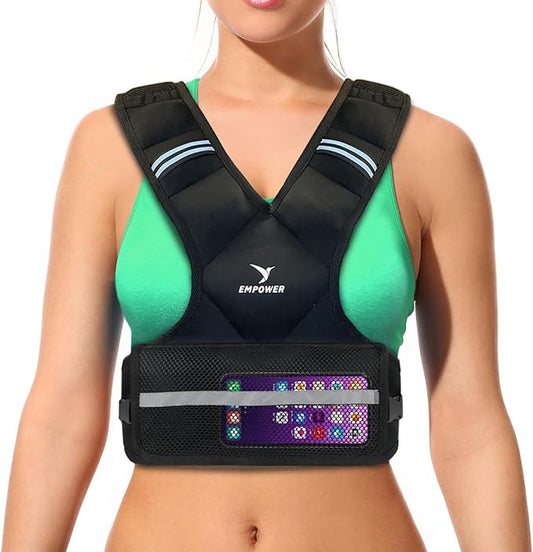 Empower Weighted Walking Vest for Women – Strengthen Muscles, Boost Bone Health, and Burn More Calories (fixed 8lbs, adjustable 4-10lbs or 10-16lbs)