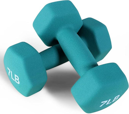 Neoprene Dumbbell Hand Weights, Anti-Slip, Anti-roll, Hex Shape Colorful, Pair or Set with Stand