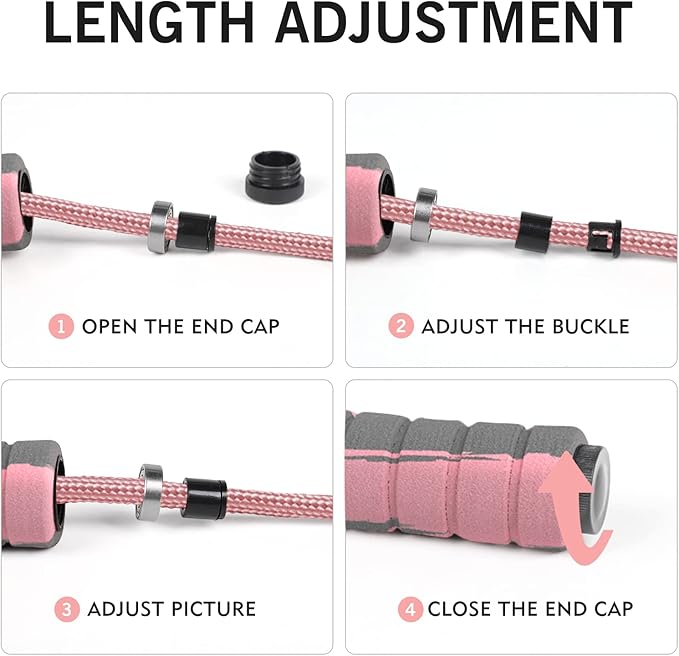 FITMYFAVO Jump Rope Cotton Adjustable Skipping Weighted jumprope