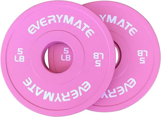 Pink Weight Plates 10LB 15LB 25LB 35LB 45LB Olympic Bumper Plates Grip Weight Plates for Strength Training & Crossfit Steel Inserts Weight Plates Fit 2" Barbells Virgin Rubber Weights