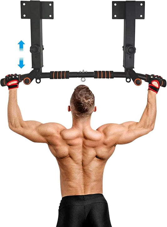 BESTHLS Wall Mounted Pull Up Bar and Dip Station 440 Lbs