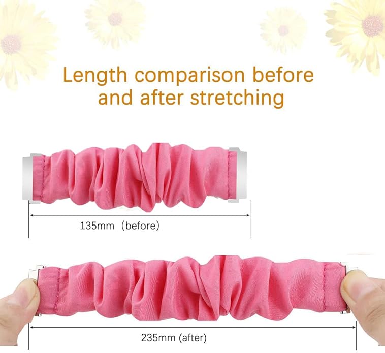 Compatible for FITVII Nexa, HM21, HM68, H86, HM57, HM78, H56 Smart Watch Fitness Tracker Bands, 18mm, 20mm, 22mm Fabric Elastic Scrunchie Elastic Women Cute Replacement Straps