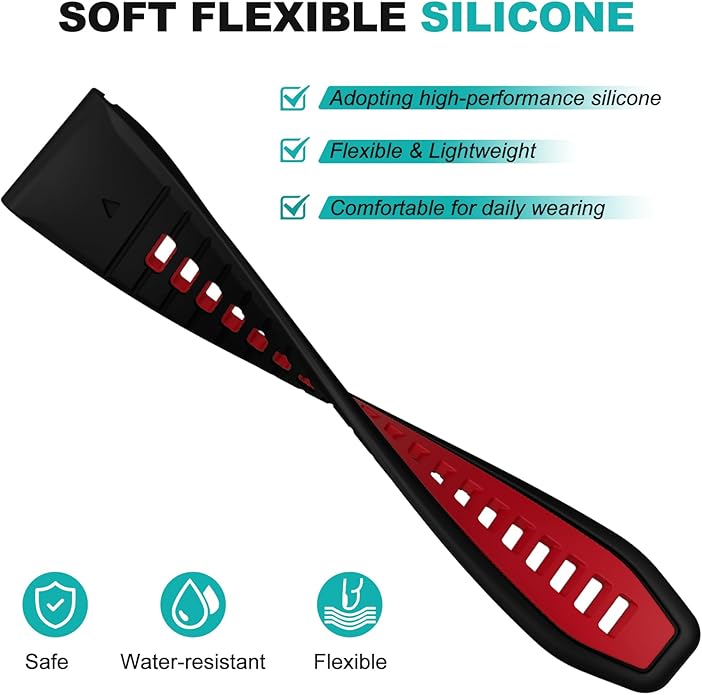 OVERSTEP Compatible with Fenix 7X Bands, 26mm Width Soft Silicone Replacement Strap for Fenix 7X Pro/Fenix 6X/ Fenix 5X/ Fenix 3 Smartwatch