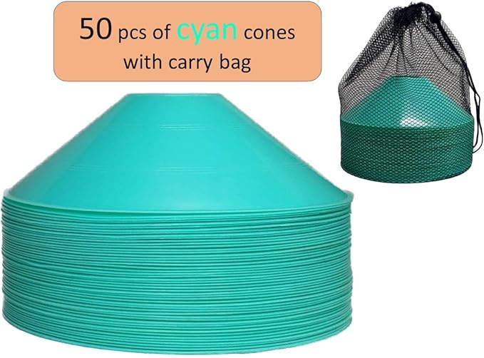 Thicker Disc Cones (Set of 50) Agility Soccer