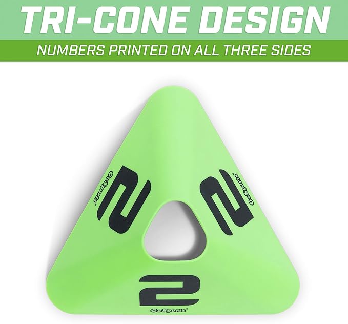GoSports Modern Sports Cones - 12 Pack
