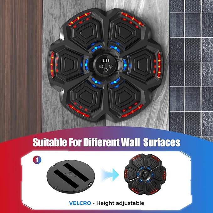 Music Boxing Machine for Adults,Bluetooth Smart Boxing Training Machine,Wall Target Punching Workout for Kids,Reflex Training Suitable for Home,Office,Gym,Fun Fitness Equipment