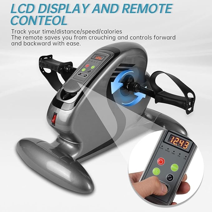 Motorized Pedal Exerciser, Electric Pedal Exerciser for Arm and Leg Low Impact Exercise Rehabilitation, No Resistance, Suitable for Seated Leg Exercise and Arm Exercise for Elderly People