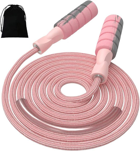 FITMYFAVO Jump Rope Cotton Adjustable Skipping Weighted jumprope