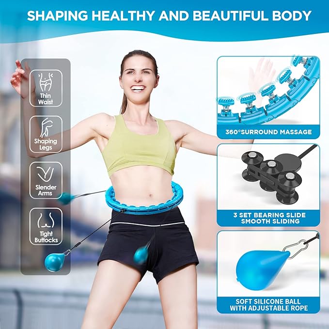 Weighted Exercise Hoop Plus Size 32 Detachable 2 in 1 Abdomen