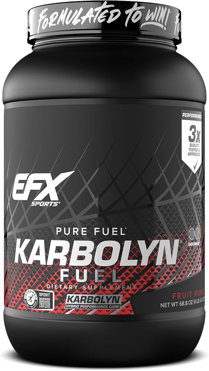 EFX Sports Karbolyn Fuel | Fast-Absorbing Carbohydrate Powder | Carb Load, Sustained Energy, Quick Recovery | Stimulant Free | 36 Servings (Fruit Punch)