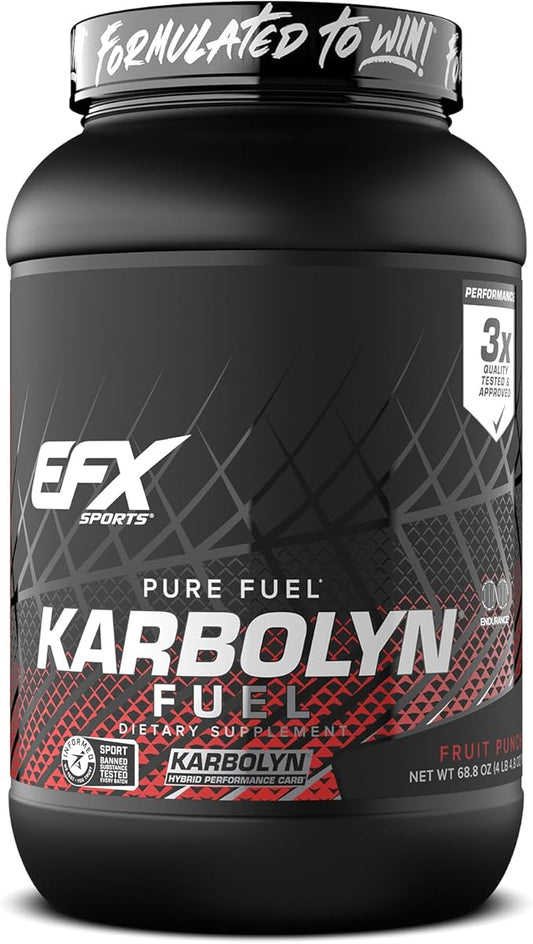 EFX Sports Karbolyn Fuel | Fast-Absorbing Carbohydrate Powder | Carb Load, Sustained Energy, Quick Recovery | Stimulant Free | 36 Servings (Fruit Punch)