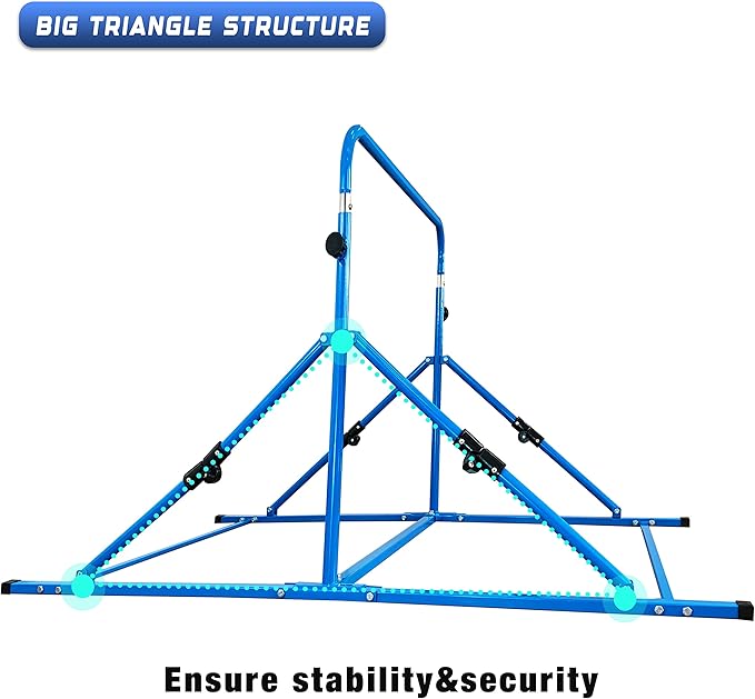 Upgrade Foldable Gymnastic Bar with Mat for Kids 3-12, 200 200 lbs