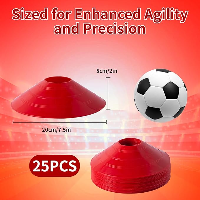 Football Goalie Cones Set with Carrying Bag 25 Pieces,