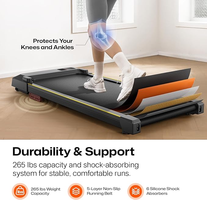 Walking pad, 3-in-1 Under Desk Treadmill for Home and Office, 2.5 HP Portable Walking Jogging Running Machine with Remote Control and LED Display
