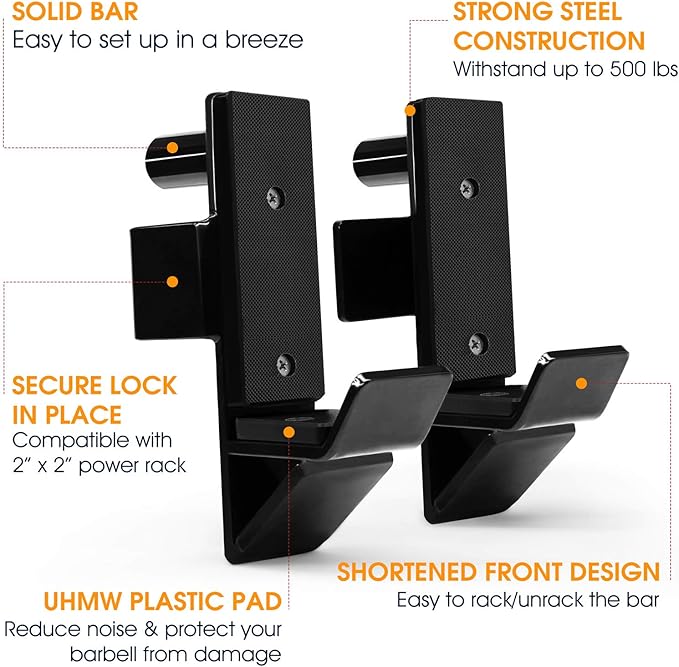 Yes4All Power Rack Accessories J-Hooks 2x2 2x2 and 2x2 /