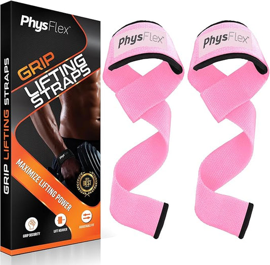 Grip Lifting Straps for Weightlifting and Strength Training, Premium Cotton and Padded Wrist Wraps, Gym Deadlift for Men & Women