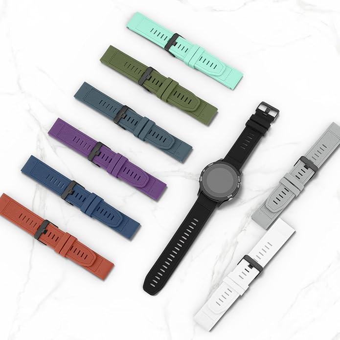 Meliya Silicone Sport Bands for Fenix 7/7 Pro/6/6 Pro/5/5 Plus, 22mm Quick Fit Strap for Forerunner 965/955/945/935/745/Approach S70 47mm/S62/S60/Epix 2/2 Pro 47mm Smartwatch (Navy Blue)
