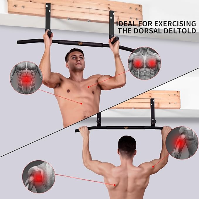 Fitarc Joist Mount Pull Up Bar, Chin Up Bar Ceiling Mount, Heavy Duty, Workout for Home Gym, 42 inch Wide -Patent Pending