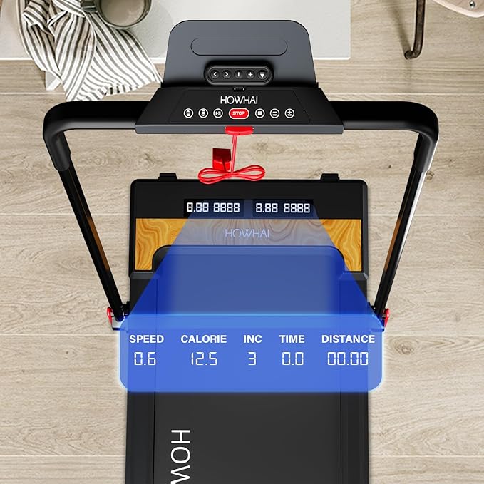 Treadmill with Incline, Walking Pad Foldable Treadmills for Home with 2.5HP, Speed 6.2-7.6MPH Walking Pad with Handle Bar, Remote Control and LED Display