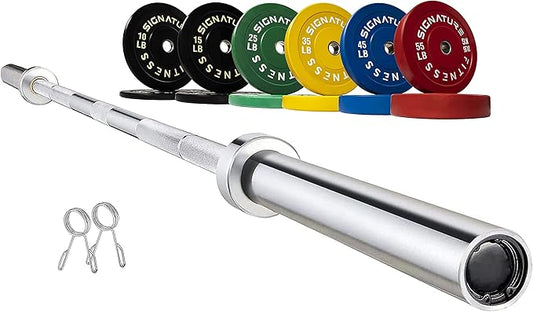 Signature Fitness 2" Olympic Bumper Plate Weight Plates 7FT Olympic