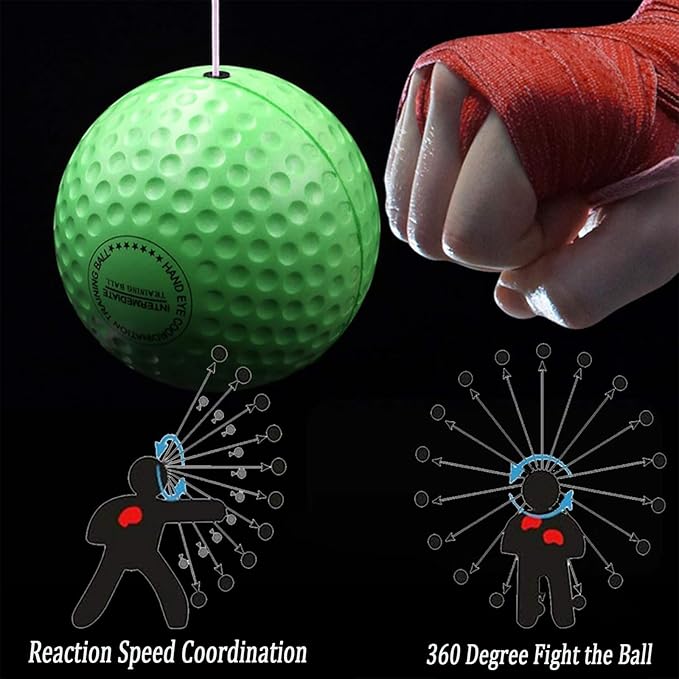 Boxing Reflex Ball for Kids and Adults,4 Levels Boxing Ball with 2 Adjustable Headbands,Boxing Equipment Punching Ball Great for Hand Eye Coordination Punching Speed and Fight Reaction