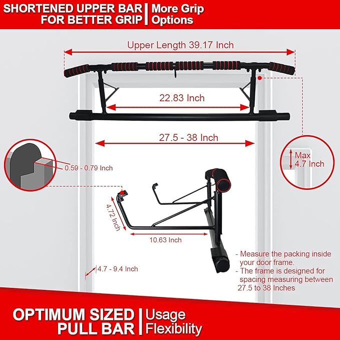[2024 Upgrade] Multi-Grip Pull up Bar for Doorway