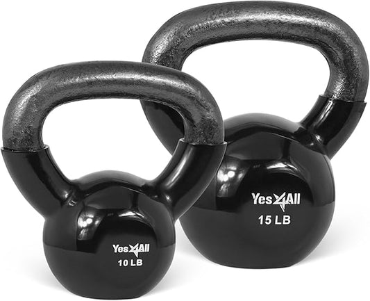 Yes4All Combo Kettlebells Vinyl Coated Weight Sets Great